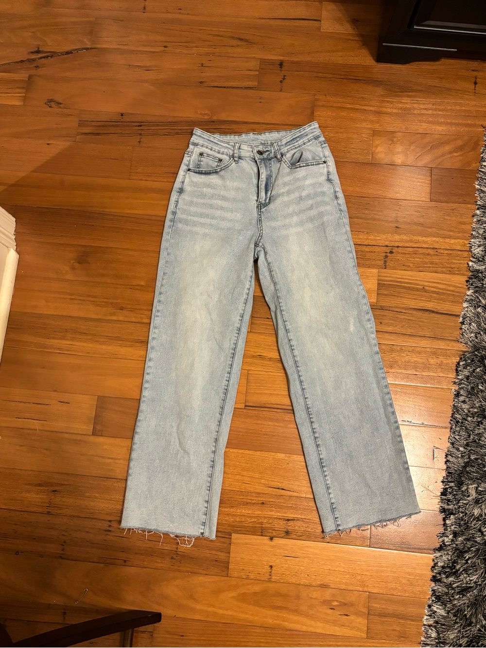 Light Wash Women's Straight Jeans - Classic High-Rise